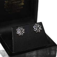 Load image into Gallery viewer, 9ct White Gold Open Petal Flower Stud Earrings
