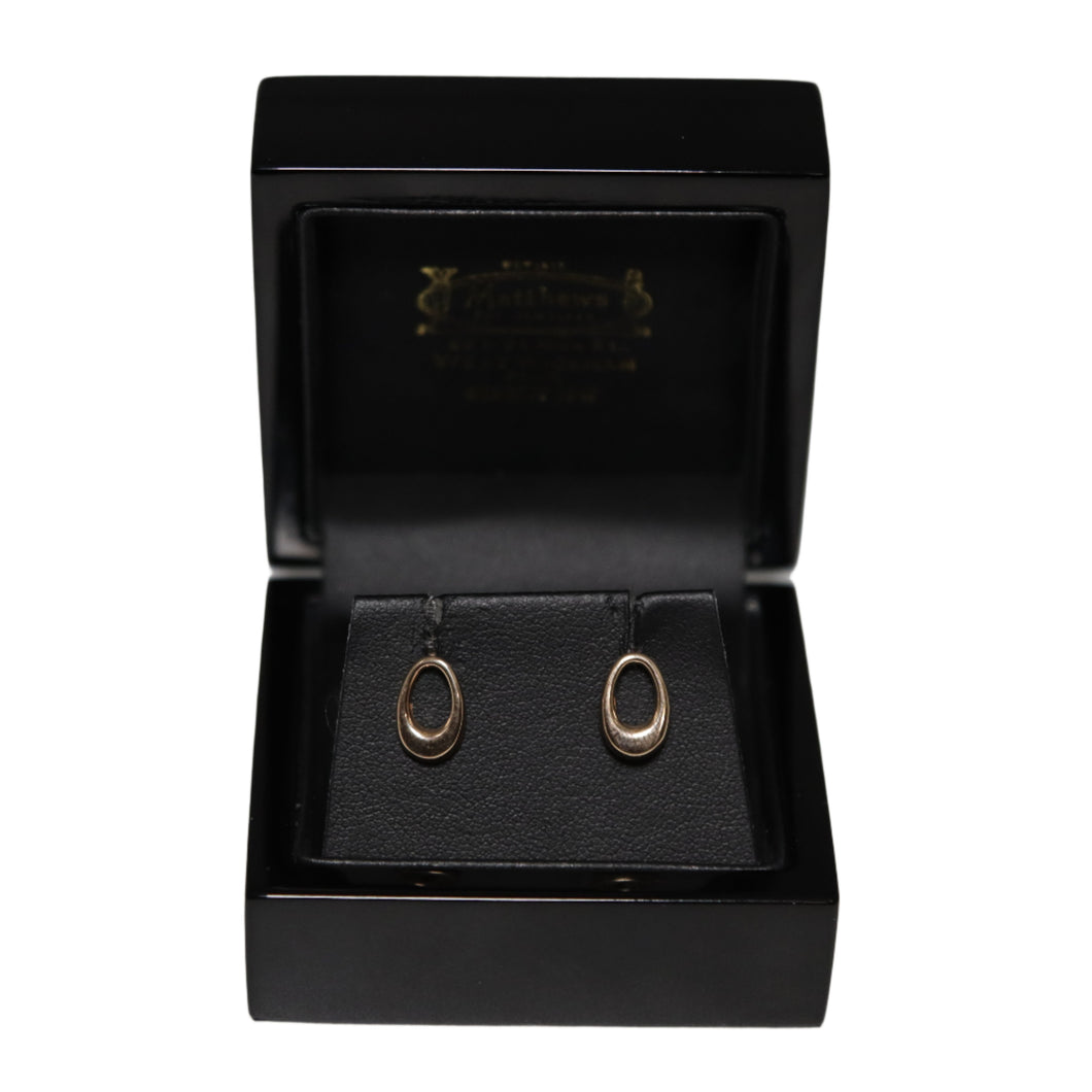 9ct Rose Gold Open Oval Stud Earrings