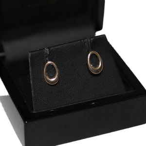 9ct Rose Gold Open Oval Stud Earrings
