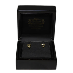 9ct Yellow Gold Heart Stud Earrings