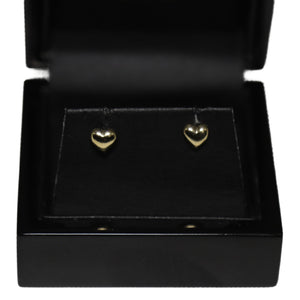 9ct Yellow Gold Heart Stud Earrings