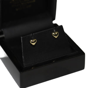 9ct Yellow Gold Heart Stud Earrings