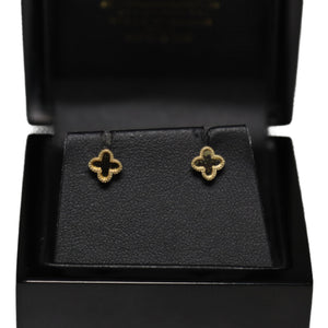 9ct Yellow Gold Quatrefoil Cross Stud Earrings
