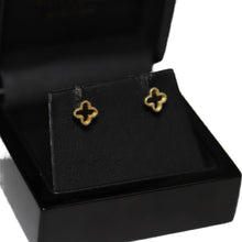 Load image into Gallery viewer, 9ct Yellow Gold Quatrefoil Cross Stud Earrings
