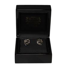 Load image into Gallery viewer, 9ct 2 Colour Gold Open Interlocked Heart Stud Earrings
