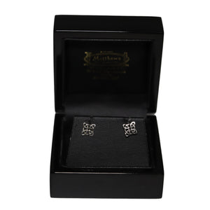 9ct White Gold Celtic Knot Stud Earrings