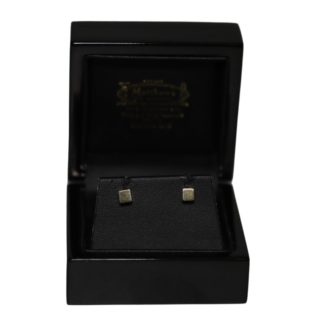 9ct Yellow Gold Polished Cube Stud Earrings