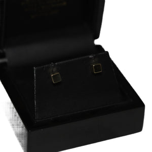 9ct Yellow Gold Polished Cube Stud Earrings