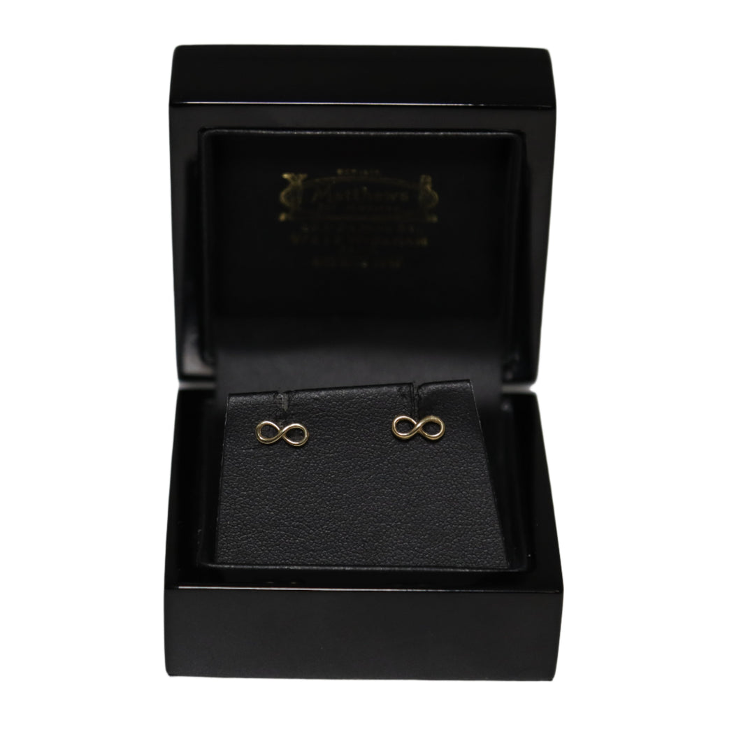 9ct Yellow Gold Infinity Stud Earrings