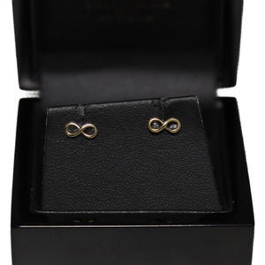 9ct Yellow Gold Infinity Stud Earrings