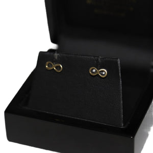 9ct Yellow Gold Infinity Stud Earrings