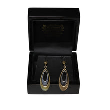 Load image into Gallery viewer, 9ct 2 Colour Gold Open Tear Drop Shape Drop Earrings
