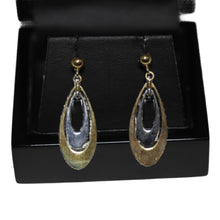 Load image into Gallery viewer, 9ct 2 Colour Gold Open Tear Drop Shape Drop Earrings
