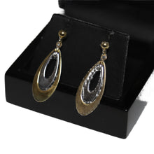 Load image into Gallery viewer, 9ct 2 Colour Gold Open Tear Drop Shape Drop Earrings
