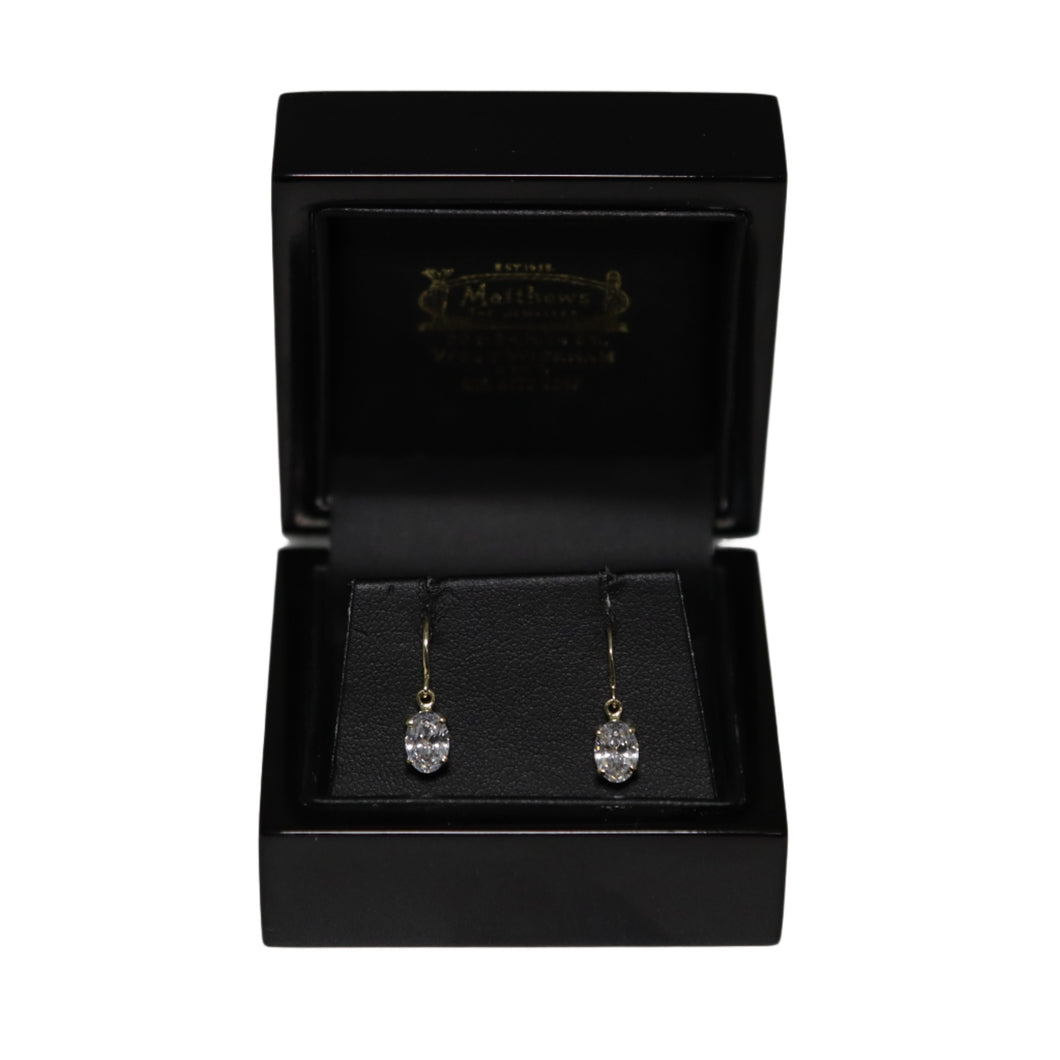 9ct Yellow Gold Cubic Zirconia Drop Earrings