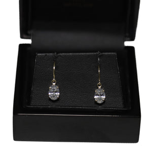 9ct Yellow Gold Cubic Zirconia Drop Earrings
