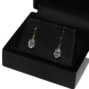 9ct Yellow Gold Cubic Zirconia Drop Earrings