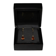 Load image into Gallery viewer, 9ct Yellow Gold Tear Drop Fire Opal Drop Earrings
