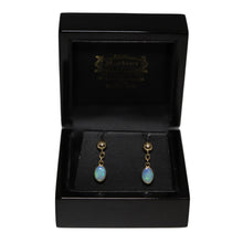 Load image into Gallery viewer, 9ct Yellow Gold Rub Set Opal Drop Earrings
