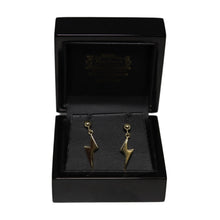 Load image into Gallery viewer, 9ct Yellow Gold Lightening Bolt Drop Earrings
