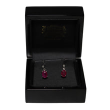 Load image into Gallery viewer, 9ct White Gold Oval Ruby Drop Earrings
