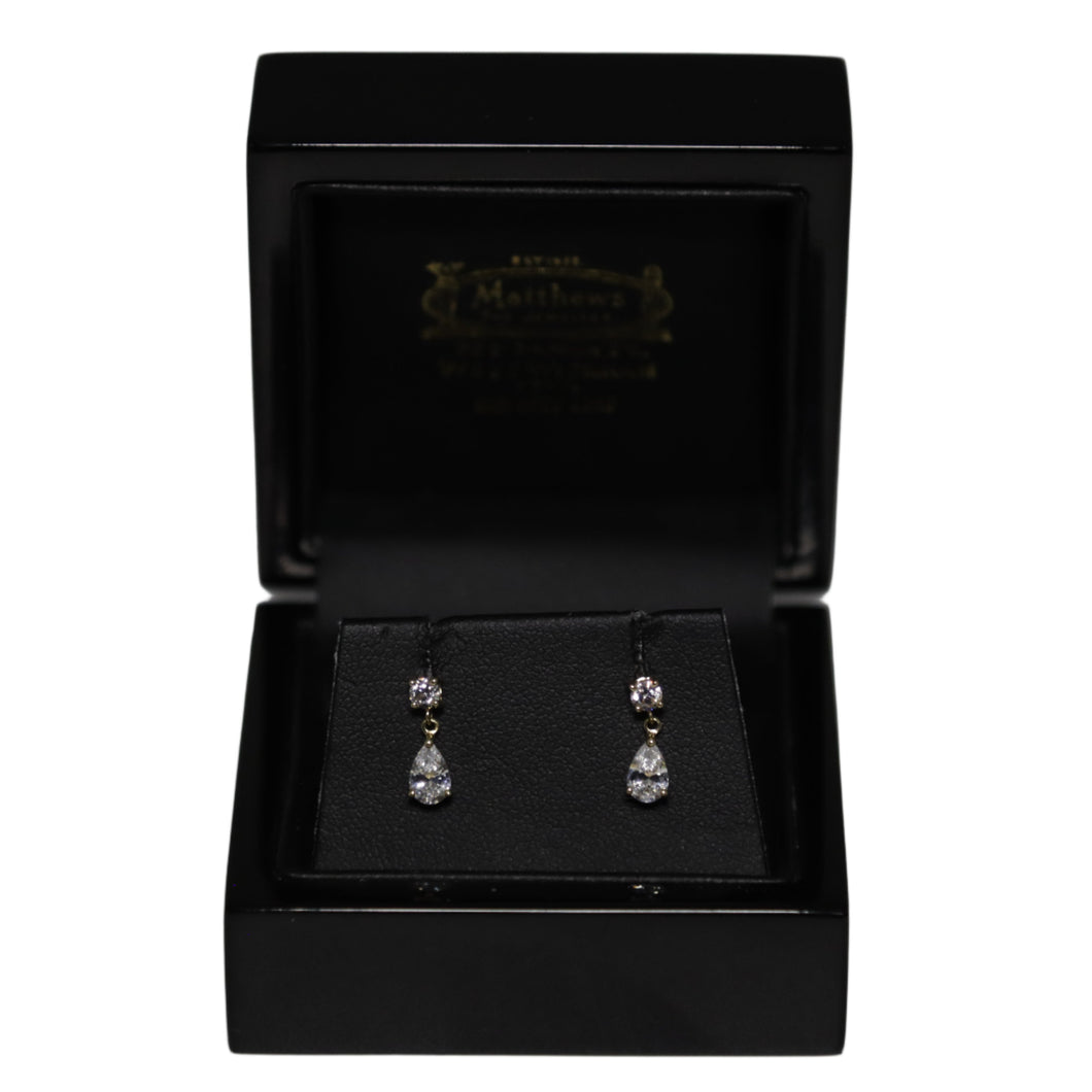 9ct Yellow Gold Tear Drop Cubic Zirconia from Brilliant Cut Cubic Zirconia Drop Earrings