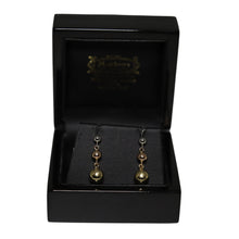 Load image into Gallery viewer, 9ct 3 Colour Gold Graduated Ball Drop Earrings
