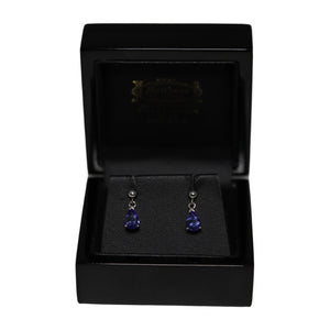 9ct White Gold Tear Drop Tanzanite from Ball Drop Earrings