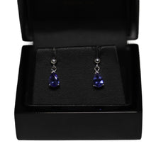 Load image into Gallery viewer, 9ct White Gold Tear Drop Tanzanite from Ball Drop Earrings
