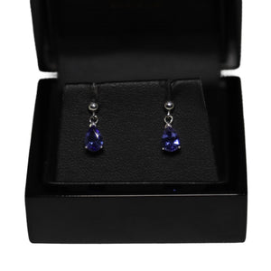 9ct White Gold Tear Drop Tanzanite from Ball Drop Earrings