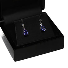 Load image into Gallery viewer, 9ct White Gold Tear Drop Tanzanite from Ball Drop Earrings
