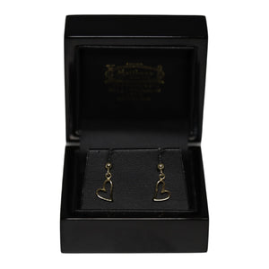 9ct Yellow Gold Stylised Heart Drop Earrings