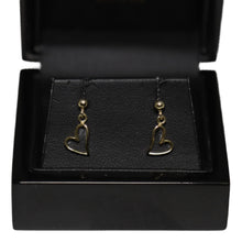 Load image into Gallery viewer, 9ct Yellow Gold Stylised Heart Drop Earrings
