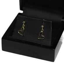 Load image into Gallery viewer, 9ct Yellow Gold Stylised Heart Drop Earrings
