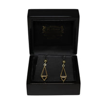 Load image into Gallery viewer, 9ct Yellow Gold Wire 3D Kite from Ball Drop Earrings

