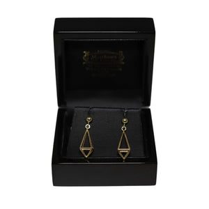 9ct Yellow Gold Wire 3D Kite from Ball Drop Earrings