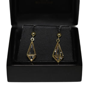9ct Yellow Gold Wire 3D Kite from Ball Drop Earrings