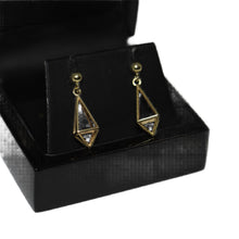 Load image into Gallery viewer, 9ct Yellow Gold Wire 3D Kite from Ball Drop Earrings
