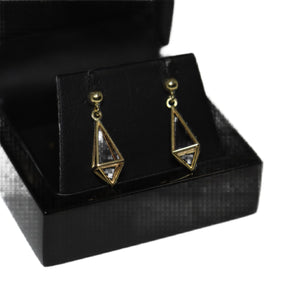 9ct Yellow Gold Wire 3D Kite from Ball Drop Earrings