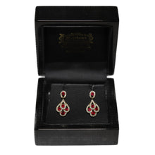 Load image into Gallery viewer, 18ct Yellow Gold Ruby and Diamond Peacock Tail Drop Earrings

