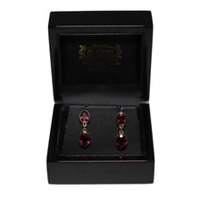 Load image into Gallery viewer, 9ct Rose Gold Double Oval Garnet Drop Earrings
