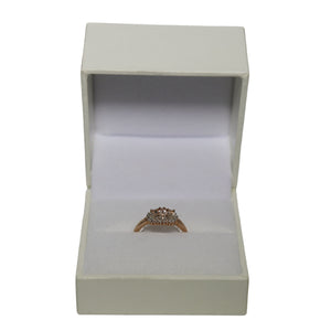 9ct Rose Gold Graduated Morganite and Diamond Cluster Ring
