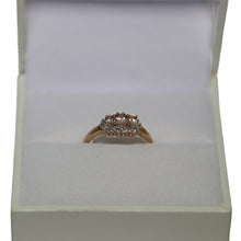 Load image into Gallery viewer, 9ct Rose Gold Graduated Morganite and Diamond Cluster Ring
