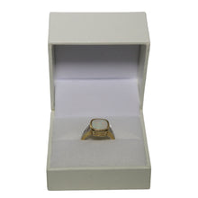 Load image into Gallery viewer, 9ct Yellow Gold Rub Set Opal Cushion Doublet with Diamond Shoulders Ring
