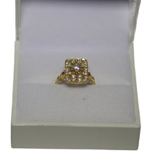 Load image into Gallery viewer, 18ct Yellow Gold Rectangular Art Deco Top with Central Diamond Ring
