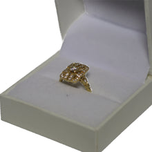 Load image into Gallery viewer, 18ct Yellow Gold Rectangular Art Deco Top with Central Diamond Ring
