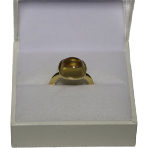 18ct Yellow Gold Cushion Cut Cabochon Citrine Ring