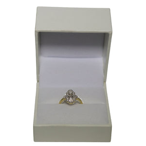 18ct Yellow Gold Art Deco Lozenge Shape Diamond Set Cluster Ring