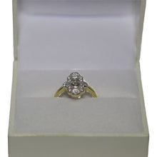 Load image into Gallery viewer, 18ct Yellow Gold Art Deco Lozenge Shape Diamond Set Cluster Ring
