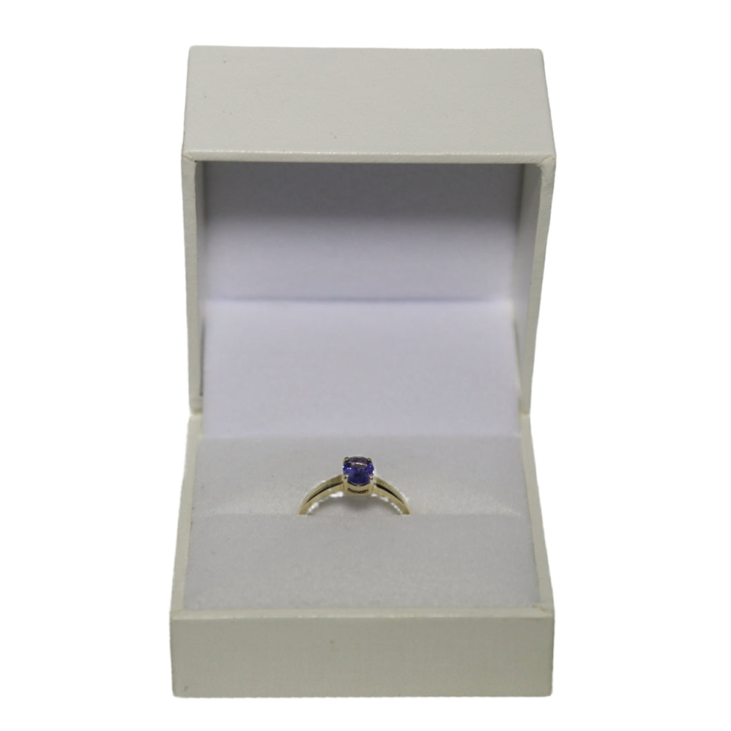 9ct Yellow Gold Claw Set Oval Tanzanite Ring